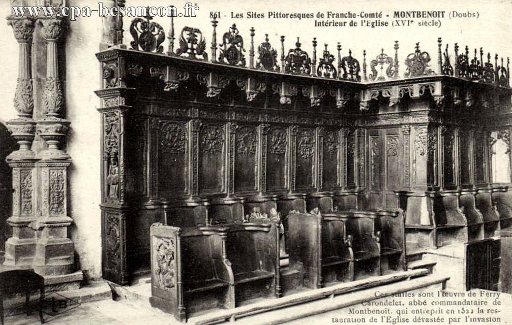 861 - Les Sites Pittoresques de Franche-Comté - MONTBENOIT (Doubs) - Intérieur de l Eglise (XVIe siècle)
